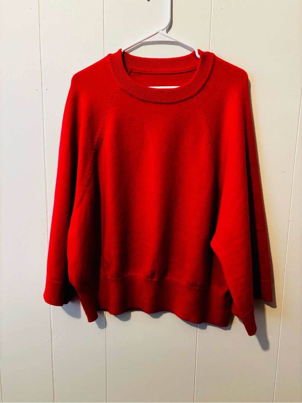 Everyday Crewneck Sweater in Vibrant Rose Red